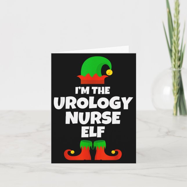 Tarjeta I'm The Urology Nurse Elf Family Pajama Christmas  (Anverso)