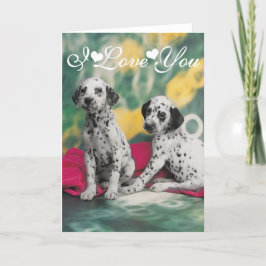 Tarjeta Imagen de cachorros dálmatas Te Amo.