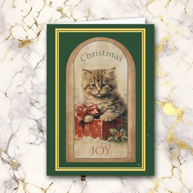 Tarjeta Imagen de época Regalo de Navidades de Kitten de T (Subido por el creador)