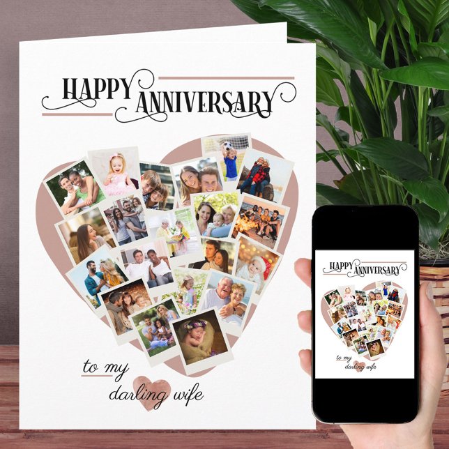 Tarjeta Imagen de forma cardíaca Montaje Aniversario del G (Subido por el creador)