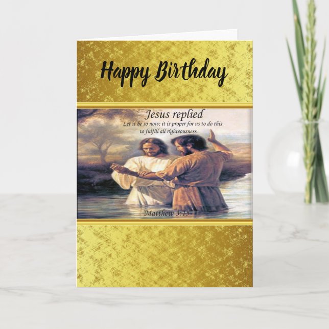 Tarjeta Imagen de Jesucristo Bautismo uno (Anverso)