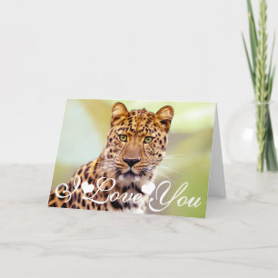 Tarjeta Imagen de la fotografía del leopardo te amo