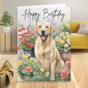 Tarjeta Imagen de perro Labrador Retriever amarillo de cum