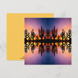 Tarjeta Imagen del amanecer del cactus en el paisaje del d