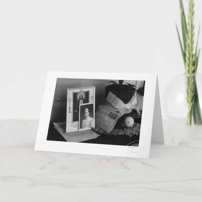 Tarjeta Imágenes y recuerdos, top del fonógrafo, Yonemitsu (Anverso)