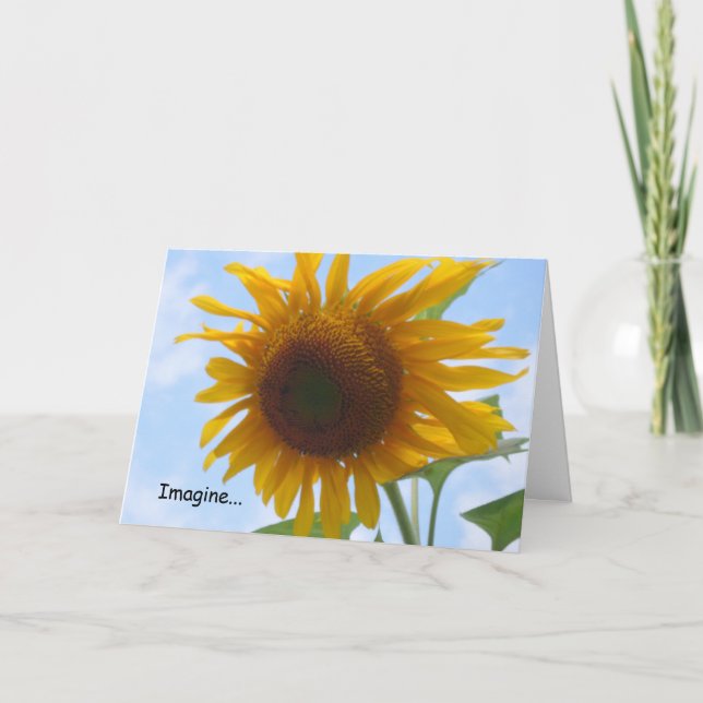 Tarjeta Imagina una carta con girasoles (Anverso)