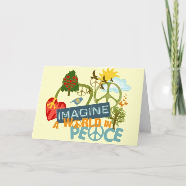 Tarjeta Imaginen un mundo en paz (Anverso)