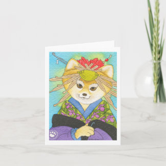 Tarjeta Imán de Kabuki Shiba Inu