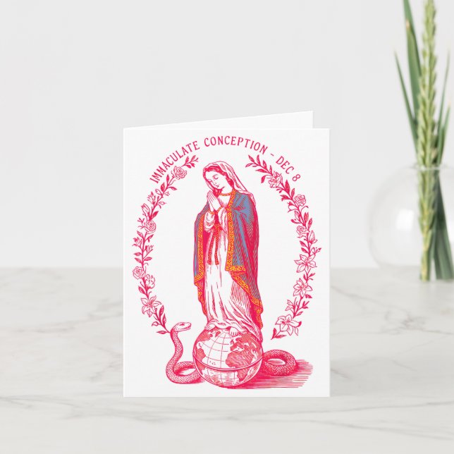 Tarjeta Immaculate Conception Dec 8 Virgin Mary Catholic D (Anverso)