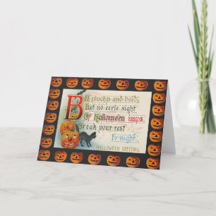 Tarjeta Imp de Halloween Vintage