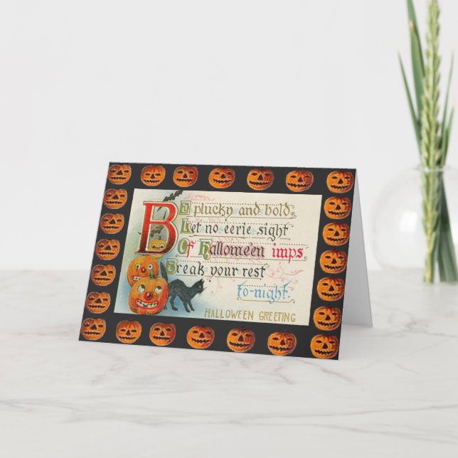 Tarjeta Imp de Halloween Vintage (Anverso)