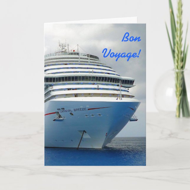 Tarjeta Imponer el Personalizado Bon Voyage de Bow (Anverso)