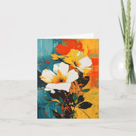 Tarjeta Impresión abstracta de flores