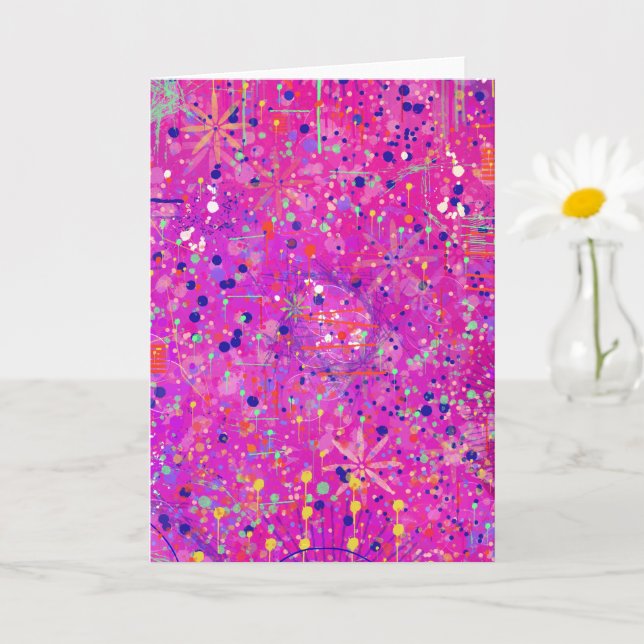 Tarjeta Impresión abstracta del jubileo magenta (Planta pequeña)