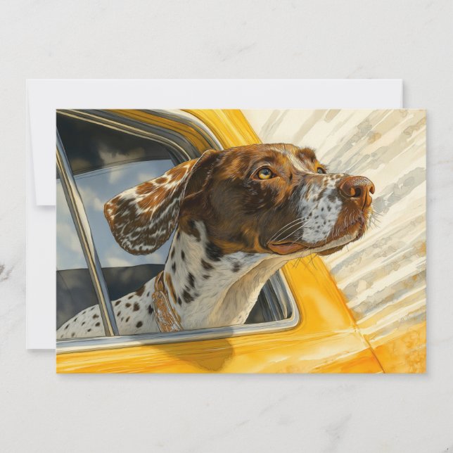Tarjeta Impresión artística de perro manchado en paseo en  (Anverso)