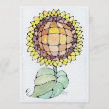Impresión artística - Girasol - Acuarela y tinta