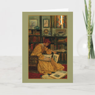 Tarjeta Impresión artística para amantes de libros antiguo