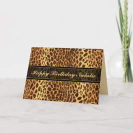Tarjeta Impresión de animales leopardo personalizada