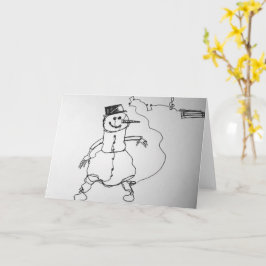 Tarjeta Impresión de arte de muñeco de nieve musical