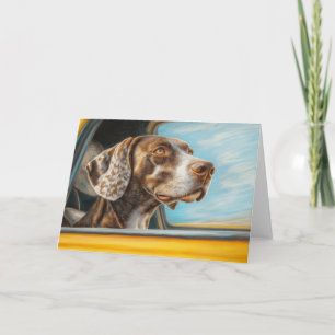 Tarjeta Impresión de arte de perro manchado en una aventur