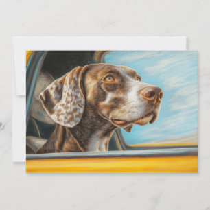 Tarjeta Impresión de arte de perro manchado en una aventur