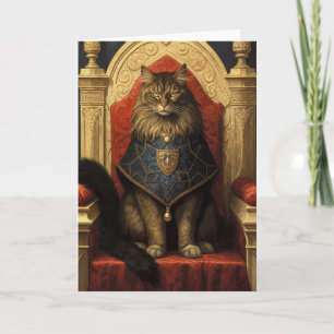 Tarjeta Impresión de arte de trono masculino de gato