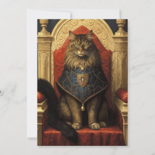 Tarjeta Impresión de arte de trono masculino de gato