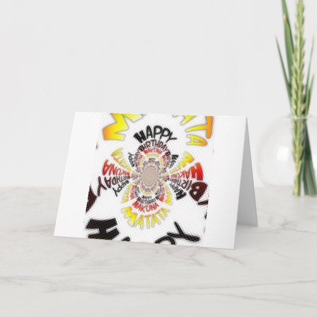 Tarjeta Impresión de arte en el kaleidoscope de cumpleaños (Anverso)