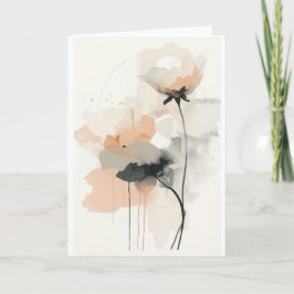 Tarjeta Impresión de Arte Floral de Amapola Abstracta | Mi