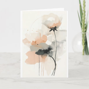 Tarjeta Impresión de Arte Floral de Amapola Abstracta Mi