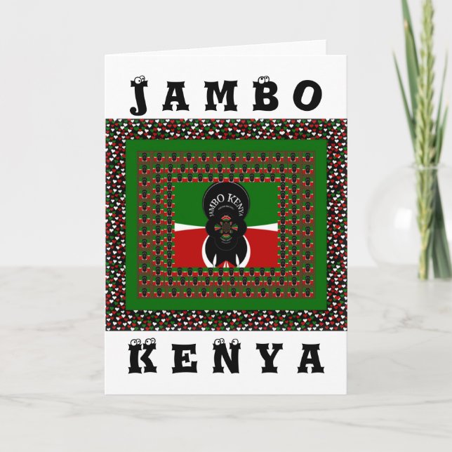 Tarjeta Impresión de arte Jambo Kenya (Anverso)