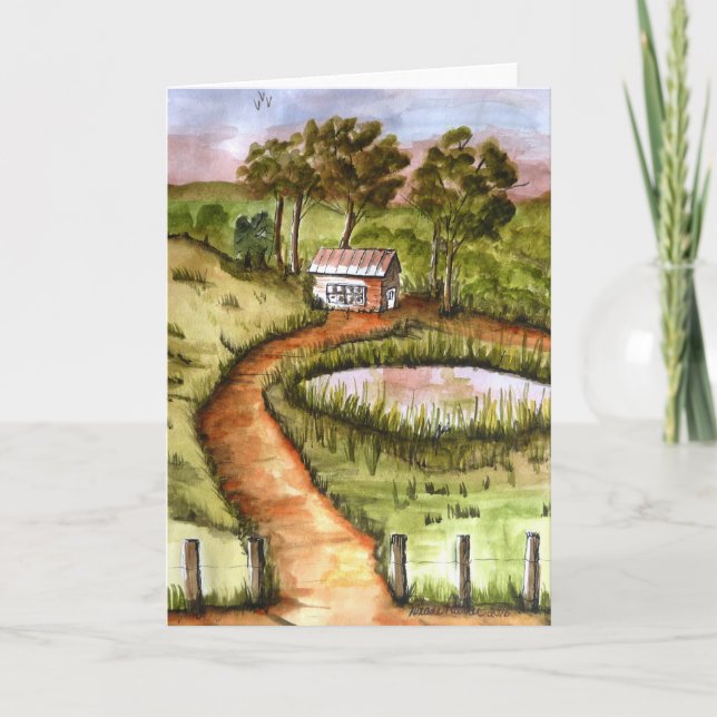 Tarjeta Impresión de arte popular, arte pequeño, cabaña, b (Anverso)