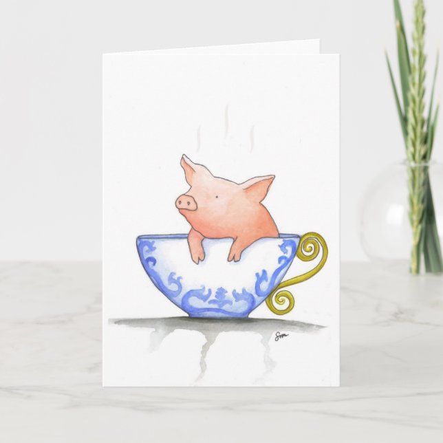 Tarjeta Impresión de Cerdo de Teacup (Anverso)