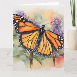 Tarjeta Impresión de color de mariposa monarca