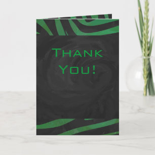 Tarjeta Impresión de color negro y verde cebra monograma