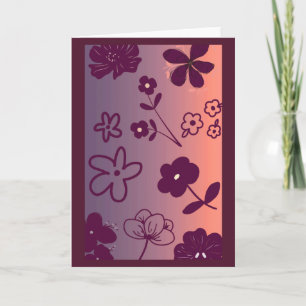 Tarjeta Impresión de diseño floral con toque de rosa
