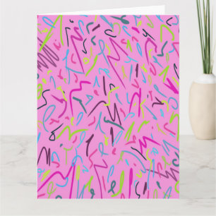 Tarjeta Impresión de época de los años 80 en rosa