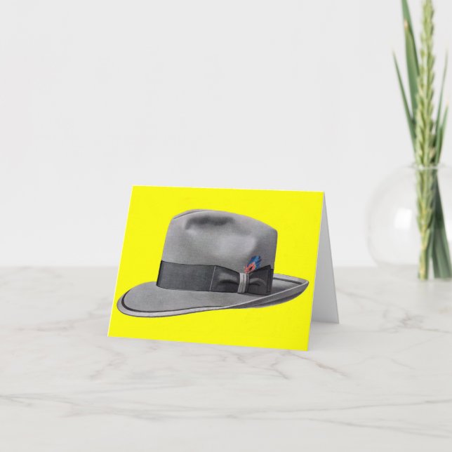 Tarjeta Impresión de gorra fedora para hombres de los años (Anverso)
