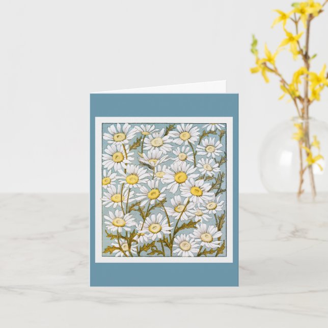 Tarjeta Impresión de Ilustracion de Daisies de época (flor amarilla)