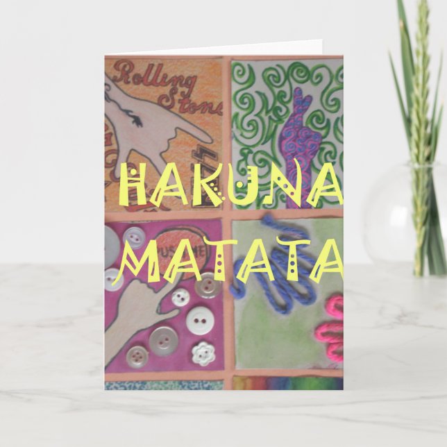Tarjeta Impresión de Rótulo Hakuna Matata (Anverso)