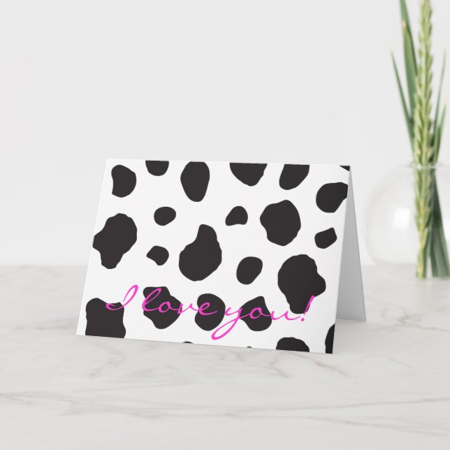 Tarjeta Impresión de vaca, Patrón De Vaca, Cuadros De Vaca (Anverso)