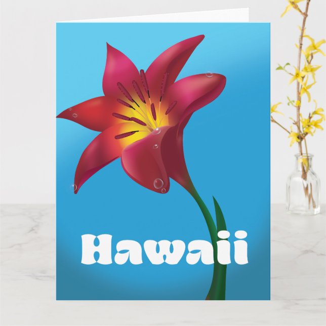 Tarjeta Impresión de viaje de flor de Hawái (flor amarilla)