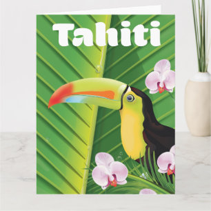 Tarjeta Impresión de viaje del tucán de Tahití