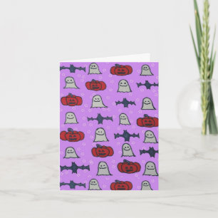 Tarjeta Impresión divertida Purple Halloween