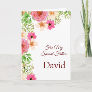 Tarjeta Impresión floral Nombre personalizado Cumpleaños T