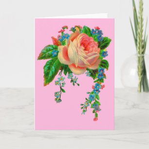Tarjeta Impresión floral victoriana