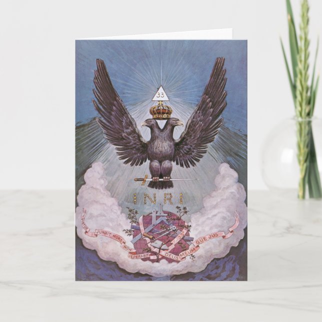 Tarjeta Impresión masónica vintage (Anverso)