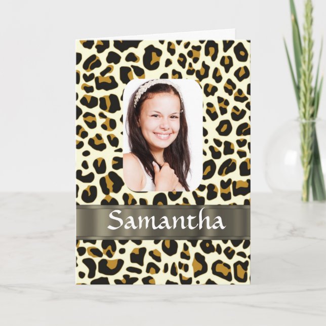 Tarjeta Impresión personalizada de leopardo (Anverso)