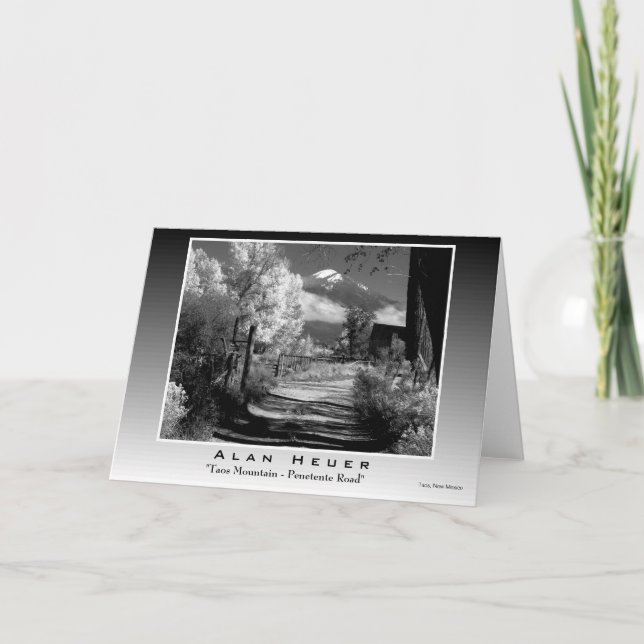 Tarjeta Impresión plateada - "Montaña Taos - Camino Penete (Anverso)