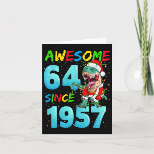 Tarjeta Impresionante 64 desde 1957 Dinosaurio 64 cumpleañ